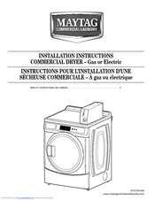 Maytag MDE25PDAYW Installation Instructions Manual