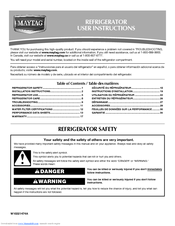 Maytag MSD2542VEB - 25' Dispenser Refrigerator User Instructions