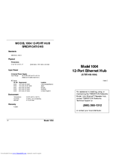 Transition Networks E-TBT-HB-1004 Specifications