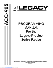 Legacy ACC-905CD Programming Manual