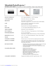Mitsubishi PocketProjector PK10 Information Sheet