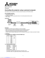 Mitsubishi Electric DLP XD3200U Supplementary Manual