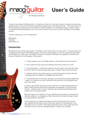 Moog Guitar User Manual