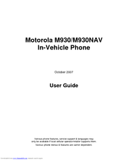 Motorola M930NAV User Manual