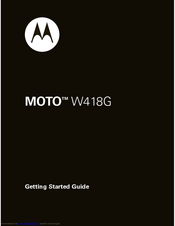 Motorola W418G Getting Started Manual