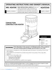 Mr Heater HeatStar HS200CV Operating Instructions And Owner's Manual