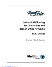 Multitech RouteFinder MTASR3 Quick Start Manual