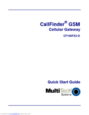 Multi-Tech CallFinder CF100FX2-G Quick Start Manual