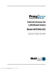 Multitech ProxyServer MTPSR2-201 Quick Start Manual