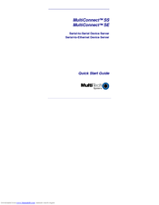 Multitech MultiConnect SE MTS2EA Quick Start Manual