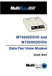 Multitech MultiModem MT5600DSDV2 Quick Start Manual