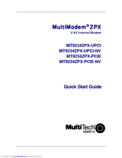 Multitech MultiModem ZPX Series Quick Start Manual