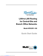 Multi-Tech RouteFinder MTASR1-100 Quick Start Manual