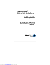 Multitech TalkAnytime TA3010 Cabling Manual