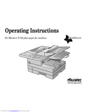 Muratec F-160 Operating Instructions Manual