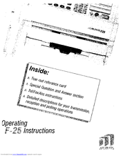 Murata F-25 Operating Instructions Manual