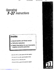 Murata F-37 Operating Instructions Manual
