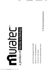 Muratec F-46 Operating Instructions Manual