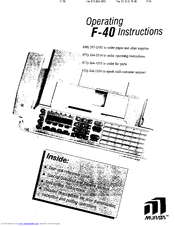 Murata F-40 Operating Instructions Manual