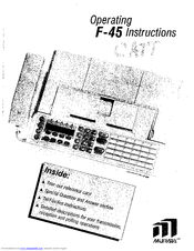 Murata F-45 Operating Instructions Manual