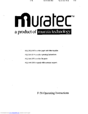 Muratec F-56 Operating Instructions Manual
