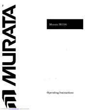 Murata M-1700 Operating Instructions Manual