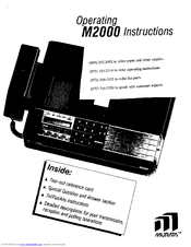Murata M-2000 Operating Instructions Manual