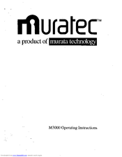 Muratec M-3000 Operating Instructions Manual
