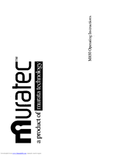 Muratec M-850 Operating Instructions Manual