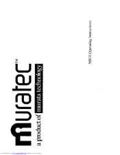 Muratec M-910 Operating Instructions Manual