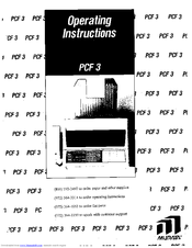 Murata PCF3 Operating Instructions Manual