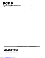 Murata PCF9 Operating Instructions Manual