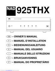 NAD 925 Owner's Manual