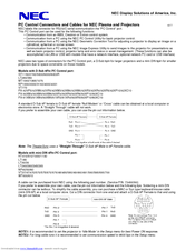 NEC PlasmaSync 60XR5A Supplementary Manual