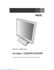 NEC ASLCD51VM User Manual