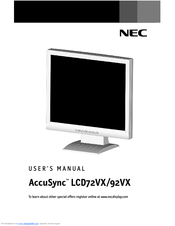 Nec AccuSync LCD72VX User Manual