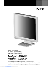 NEC AccuSync LCD92VXM User Manual