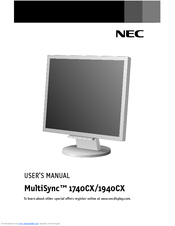 NEC MultiSync 1740CX User Manual