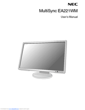 Nec MultiSync EA221WM User Manual