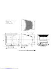 NEC MultiSync FP1355  FP1355 FP1355 Dimensional Drawing