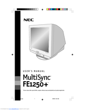 NEC MultiSync FE1250+ User Manual