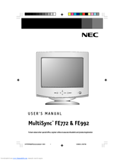 NEC MultiSync FE772 User Manual