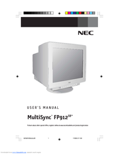 NEC MultiSync FP912SB User Manual