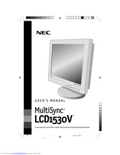 NEC MultiSync LCD1530V User Manual