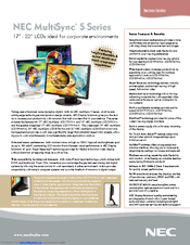 NEC MultiSync LCD175VX+ Specifications