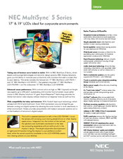 NEC MultiSync LCD175VX+ Specifications
