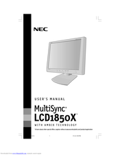 NEC Multisync LCD1850X User Manual