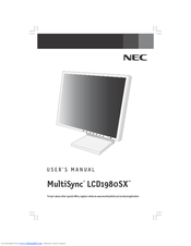 NEC LCD1980SX2 User Manual
