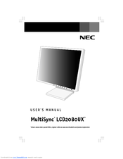 NEC LCD2080UX2 User Manual