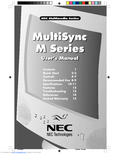 Nec MultiSync M500 User Manual
